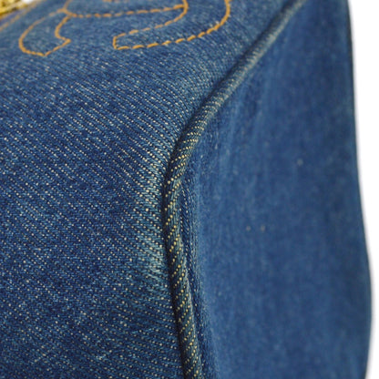 Chanel Vanity Case Quilted Denim, Blue, Denim, Clutch