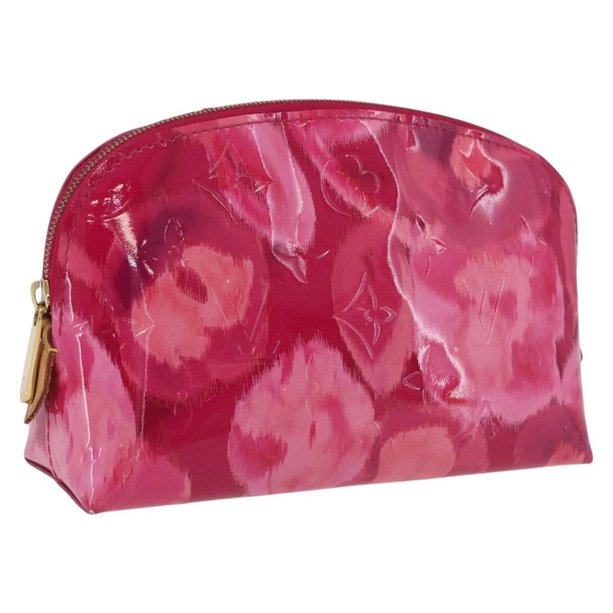 Louis Vuitton Cosmetic Case Limited Edition Monogram Vernis Ikat, Pink, Patent Leather, Toiletry Case