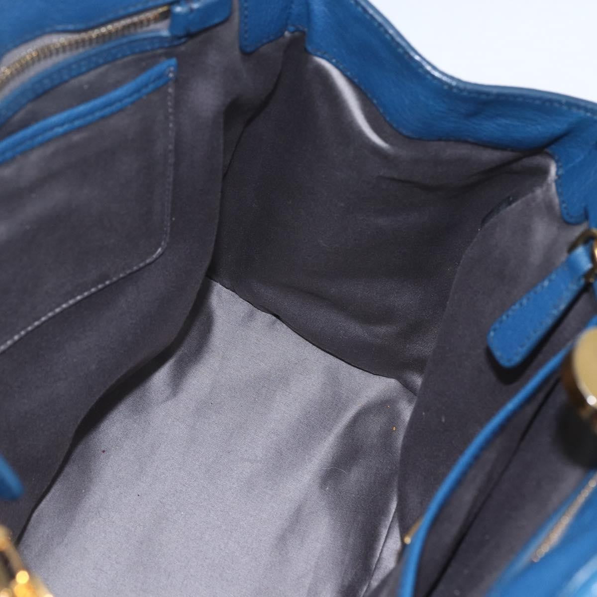 Miu Miu Vintage Leather, Blue, Leather, Tote Bag