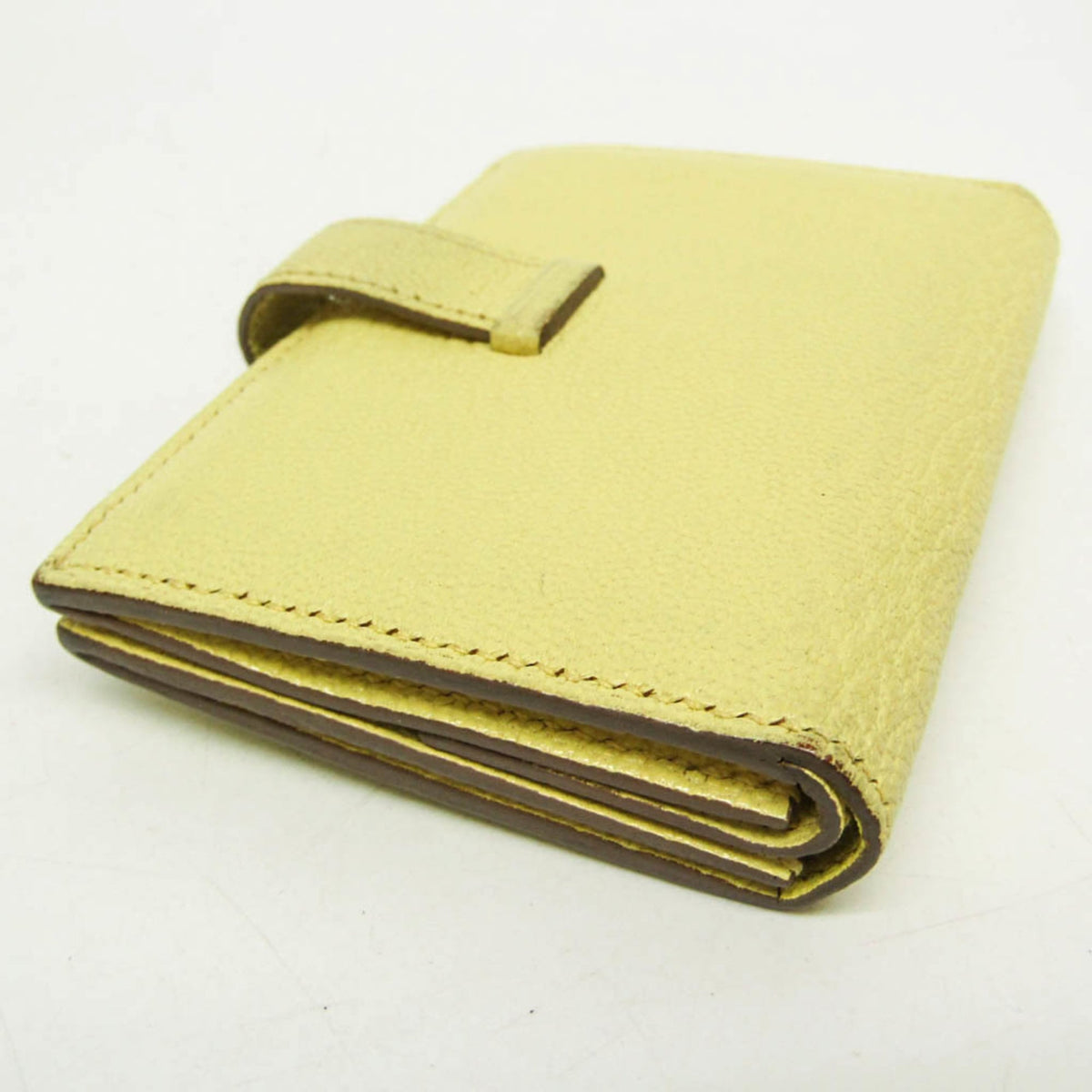 Hermes Bearn Chevre Mysore, Yellow, Leather, Wallet