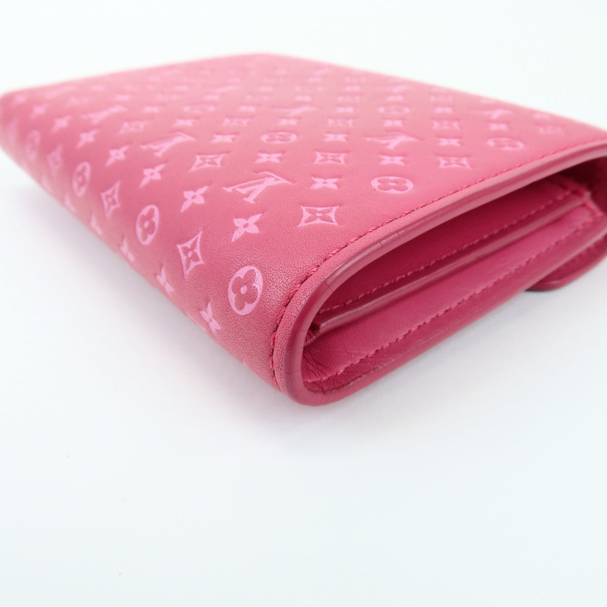 Louis Vuitton Victorine Nanogram Embossed Leather, Pink, Leather, Wallet