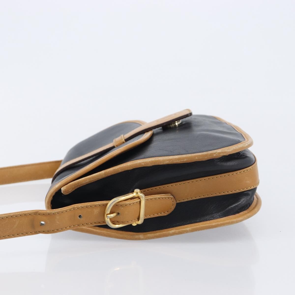 Celine Shoulder Leather, Black, Leather, Shoulder Bag