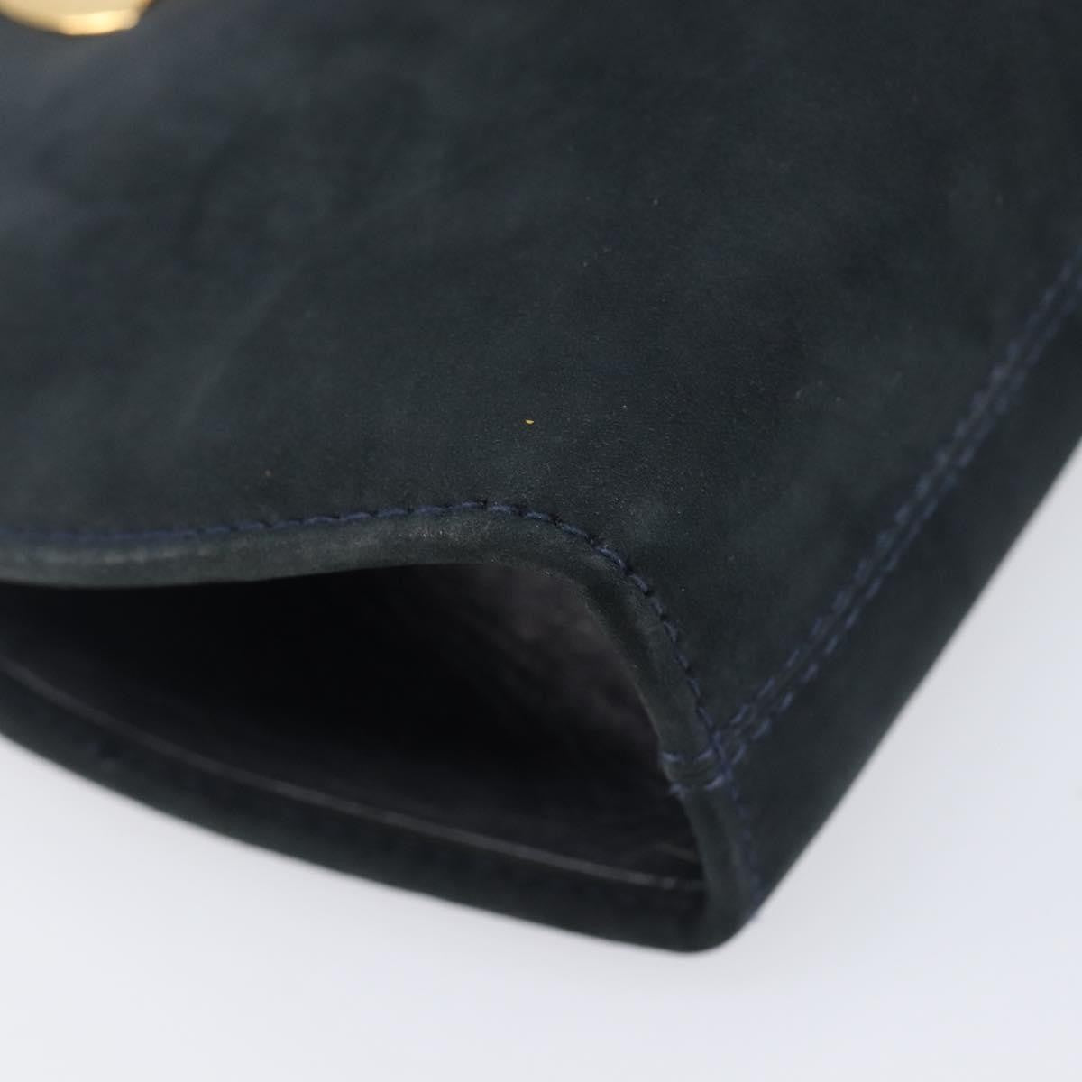 Salvatore Ferragamo Vintage Gancini Chain Suede, Black, Suede, Shoulder Bag
