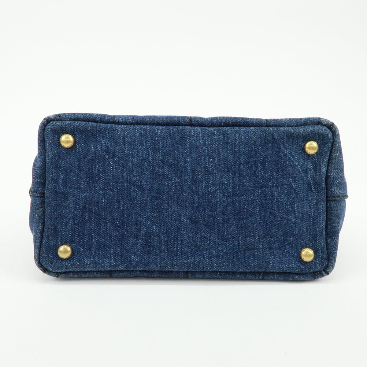 Prada Canapa Convertible Denim, Blue, Denim, Tote Bag