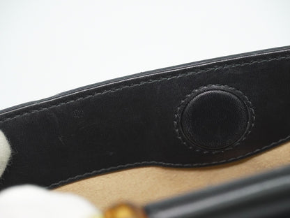 Gucci Nymphaea Top Handle Leather, Black, Leather, Handbag