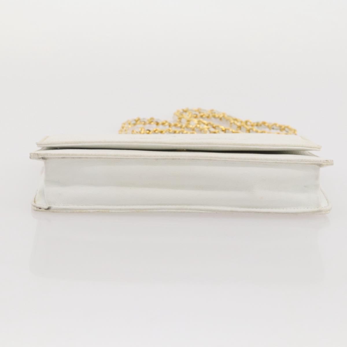 Chanel Vintage Timeless Wallet on Chain Caviar, White, Leather, Crossbody Bag