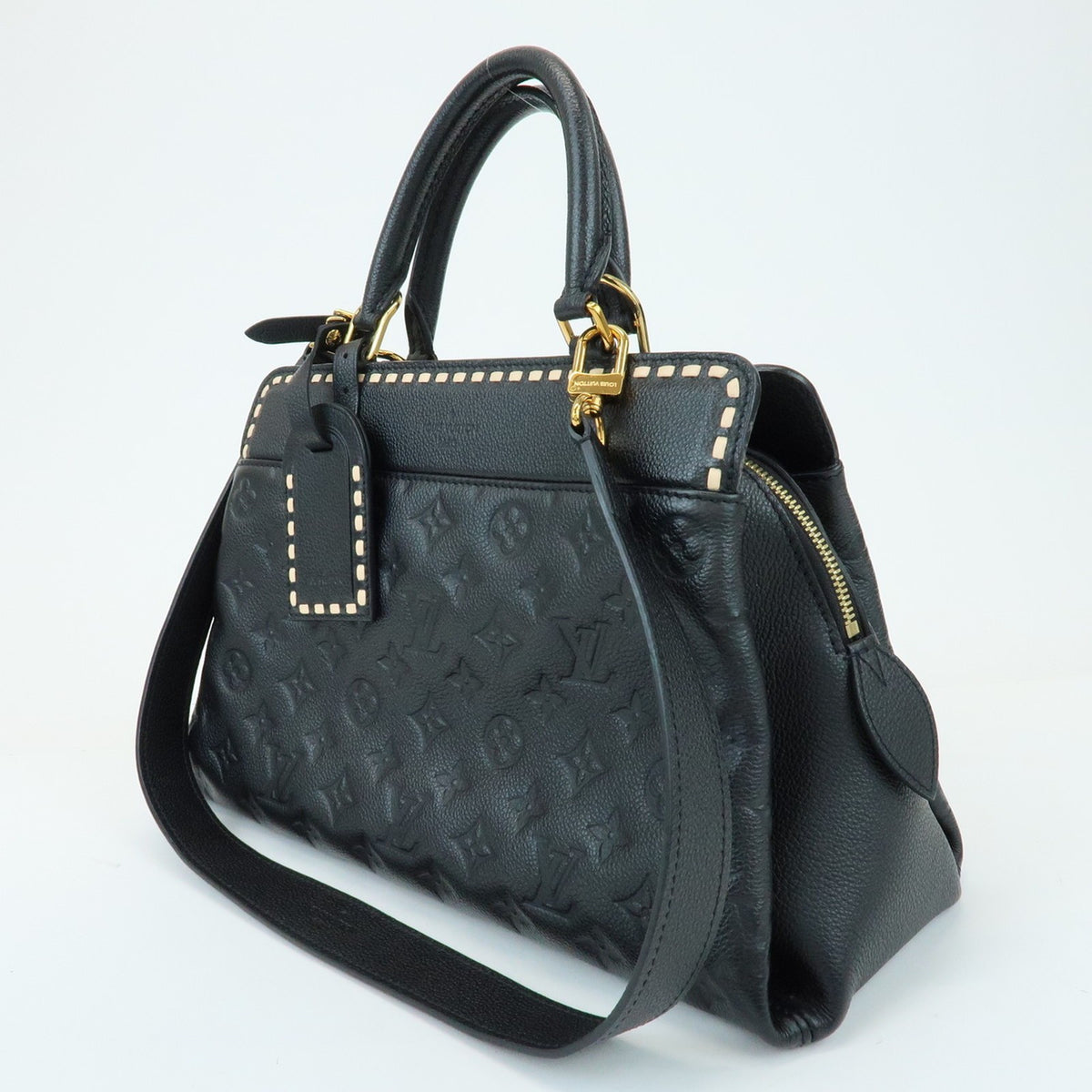 Louis Vuitton Vosges Whipstitch Monogram Empreinte Leather, Black, Leather, Handbag