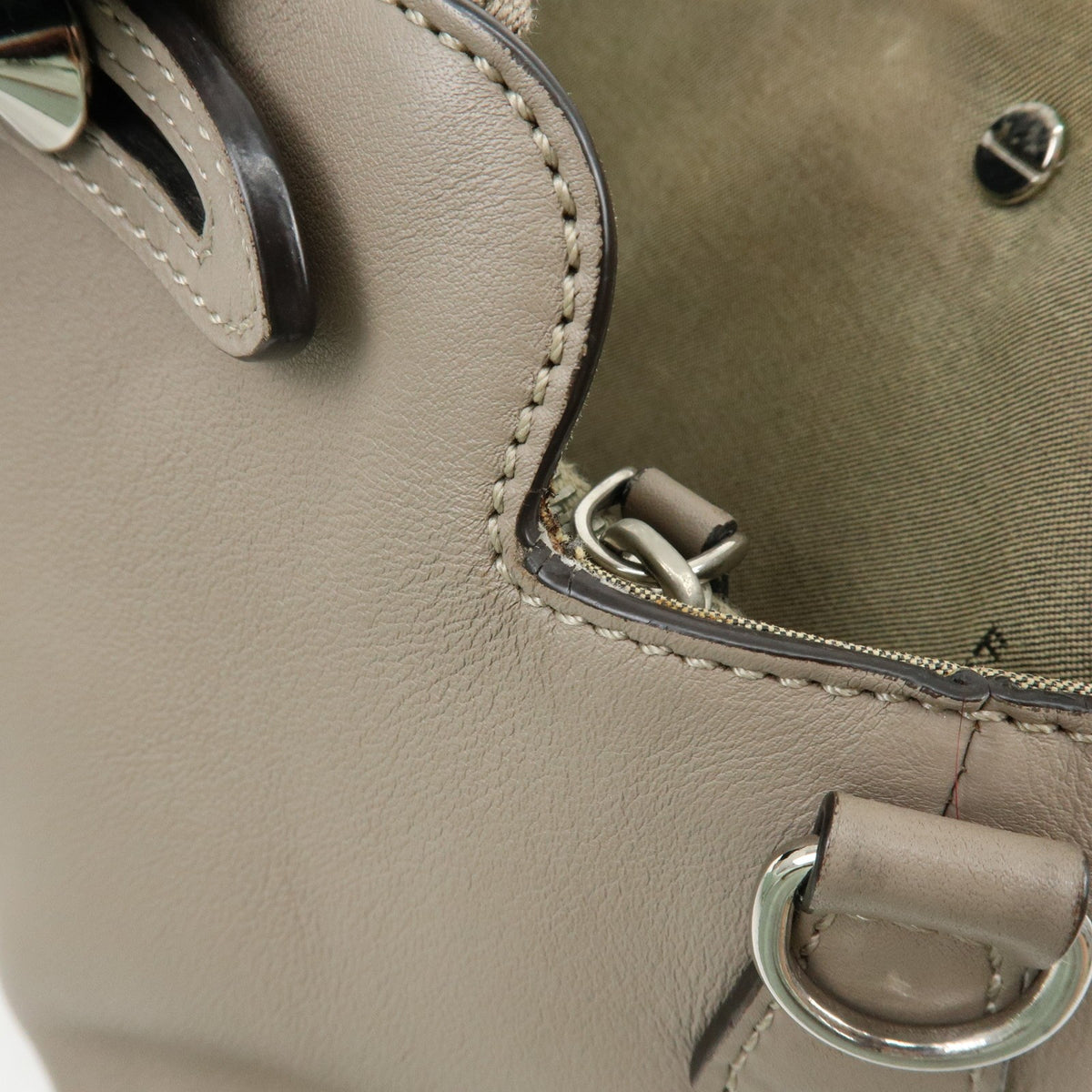 Fendi By The Way Satchel Calfskin, Beige, Leather, Handbag