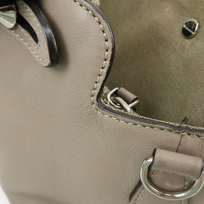 Fendi By The Way Satchel Calfskin, Beige, Leather, Handbag