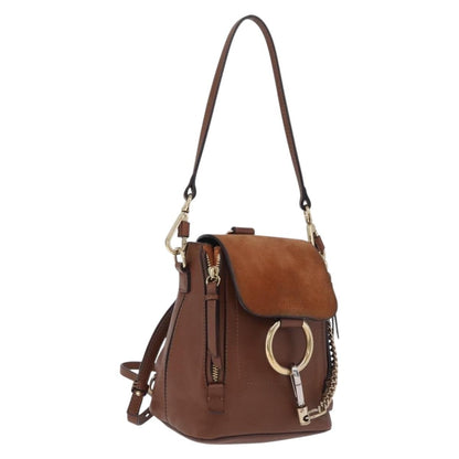 Chloe Faye Quilted Leather, Brown, Leather, Shoulder Bag