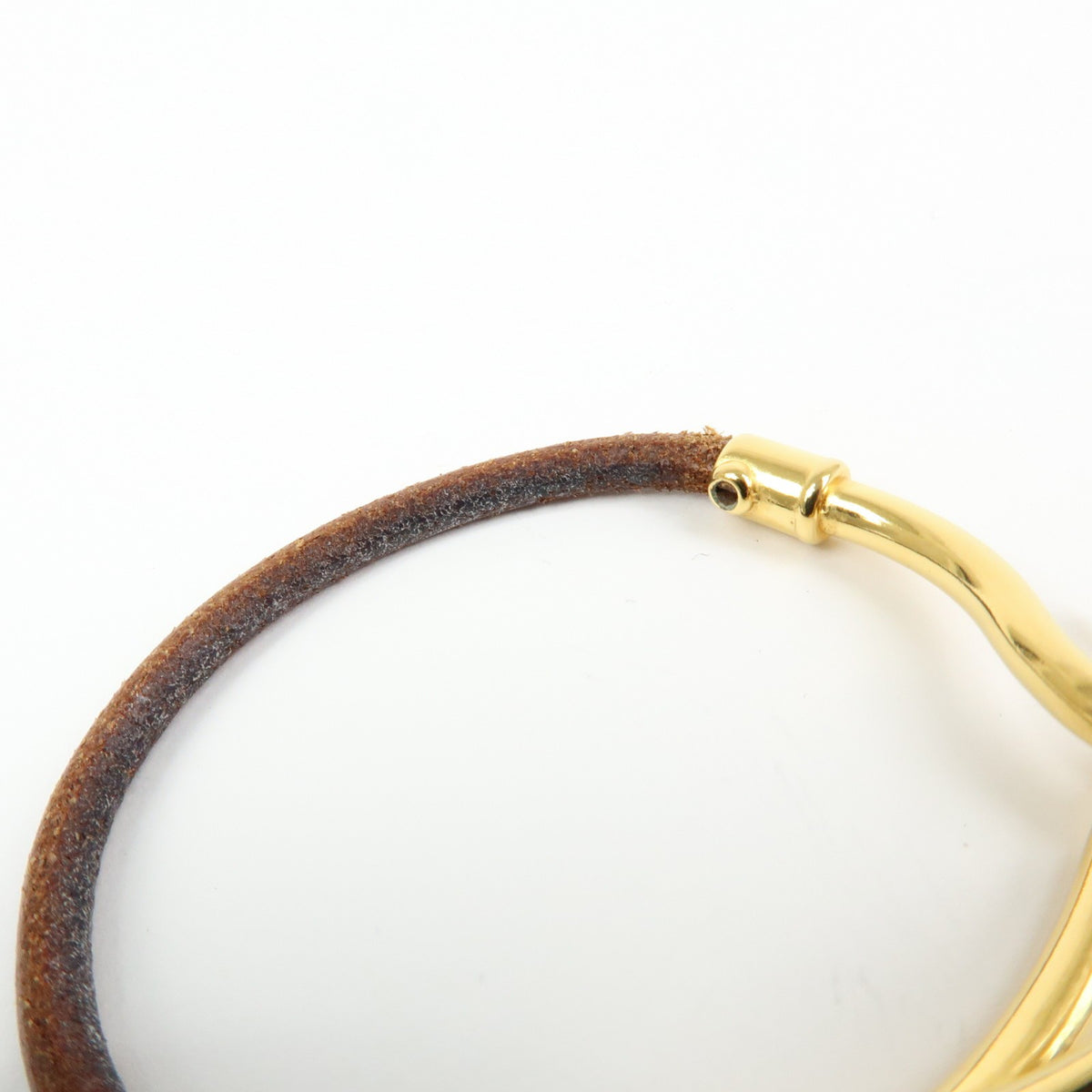 Hermes Jumbo Hook Braided Leather and Metal, Brown, Leather, Bracelet