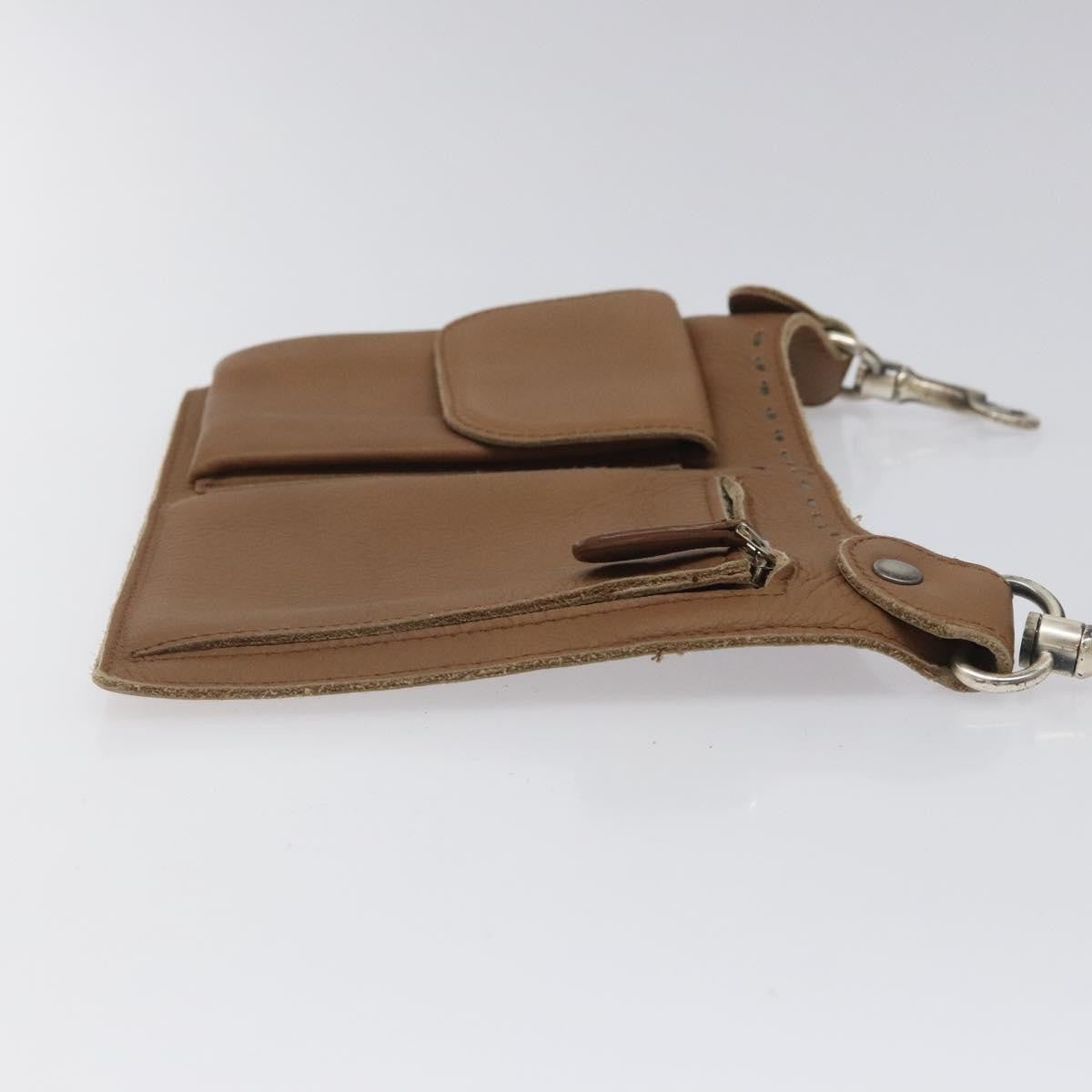 Bottega Veneta Vintage Front Pocket Waist Leather, Brown, Leather, Clutch