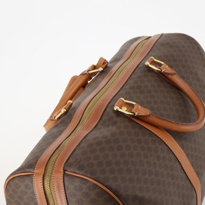 Celine Vintage Duffle Canvas and Leather, Brown, Canvas, Travel Bag