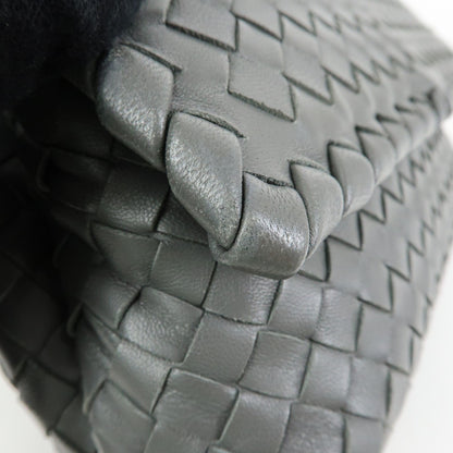 Bottega Veneta Olimpia Intrecciato Nappa, Gray, Leather, Crossbody Bag