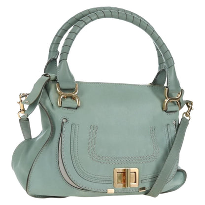 Chloe Marcie Top Handle Leather, Green, Leather, Handbag