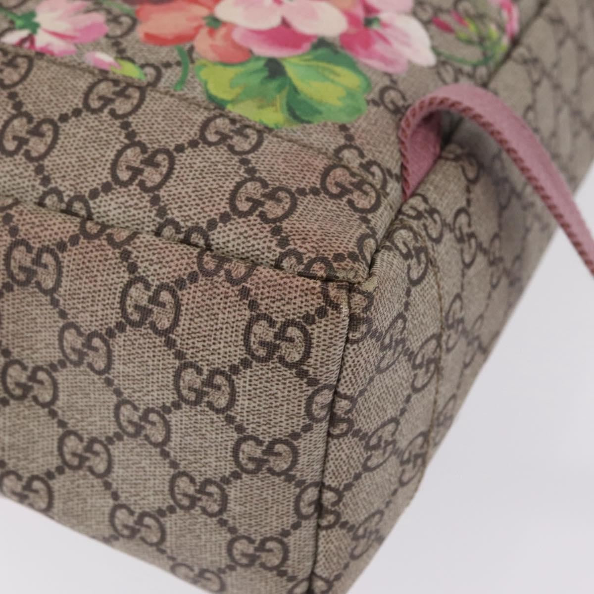 Gucci Buckle Blooms Print GG Coated Canvas, Beige, Canvas, Backpack