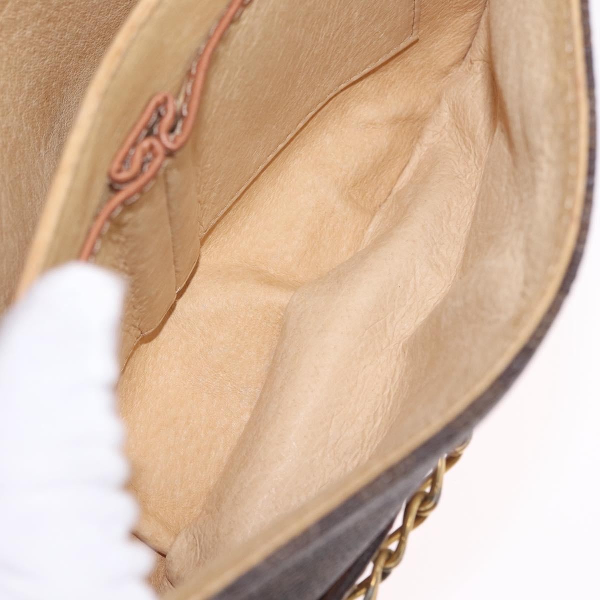 Celine Macadam Shoulder Canvas, Brown, Canvas, Crossbody Bag