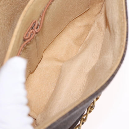 Celine Macadam Shoulder Canvas, Brown, Canvas, Crossbody Bag