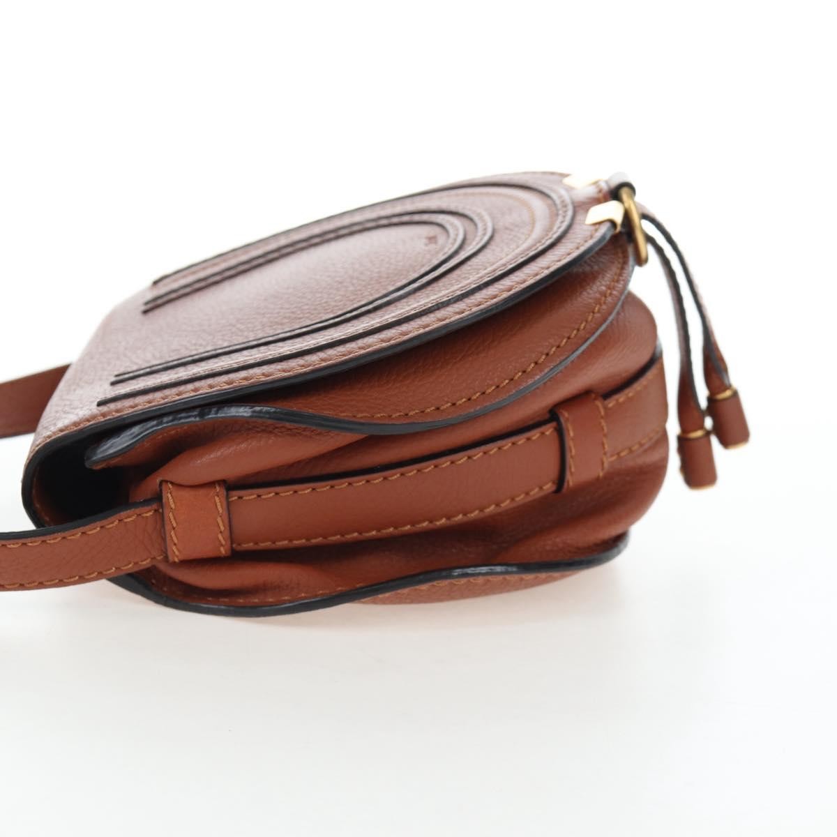 Chloe Marcie Leather, Brown, Leather, Crossbody Bag