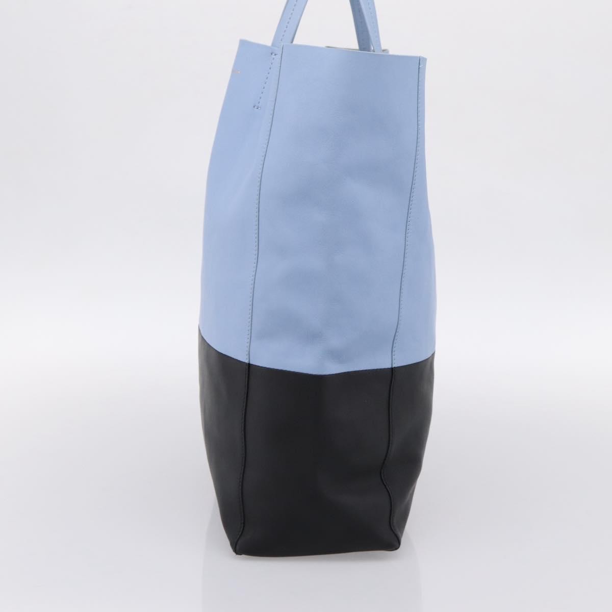 Celine Vertical Bi-Cabas Tote Leather, Blue, Leather, Tote Bag