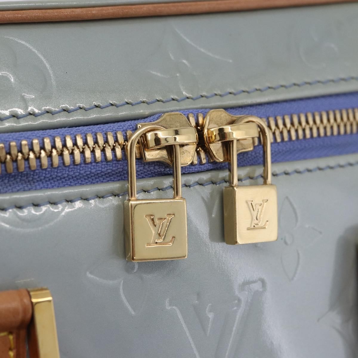 Louis Vuitton Sullivan Horizontal Monogram Vernis, Blue, Patent Leather, Handbag