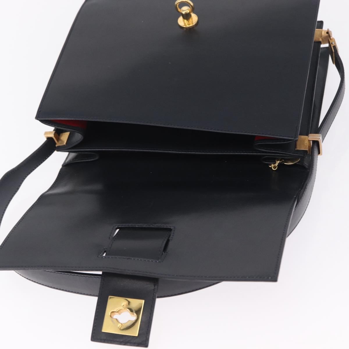 Celine Shoulder Leather, Navy, Leather, Shoulder Bag