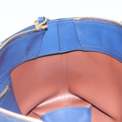 Chloe C Zipped Leather, Blue, Leather, Tote Bag