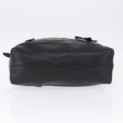 Miu Miu Zip Front Pocket Shopping Tote Leather, Black, Leather, Shoulder Bag