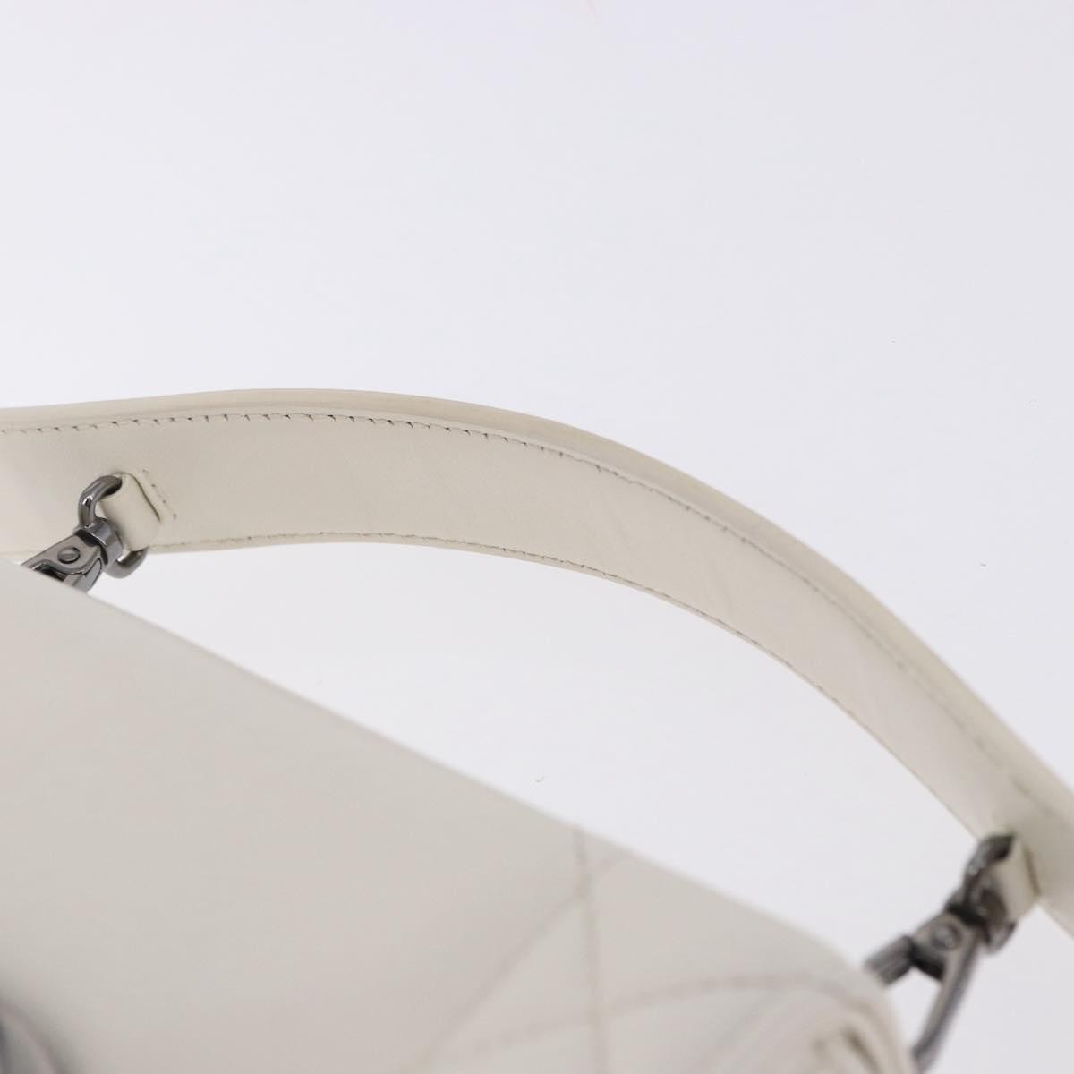 Christian Dior Caro Leather, White, Leather, Handbag