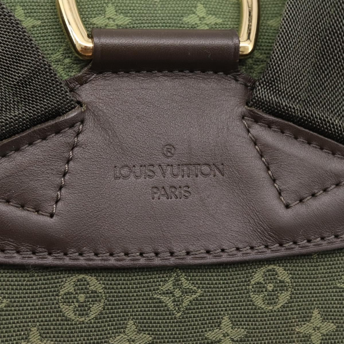 Louis Vuitton Vintage Montsouris Mini Lin, Khaki, Canvas, Backpack