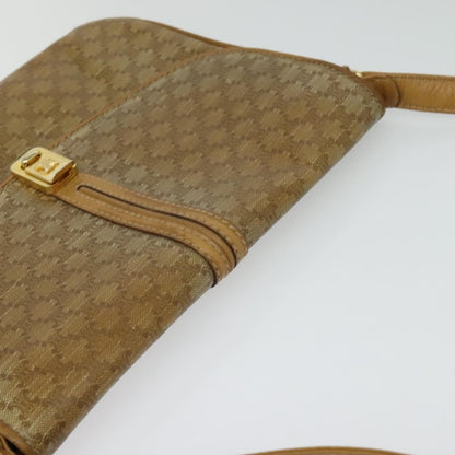 Celine Vintage Macadam Canvas and Leather, Beige, Canvas, Shoulder Bag
