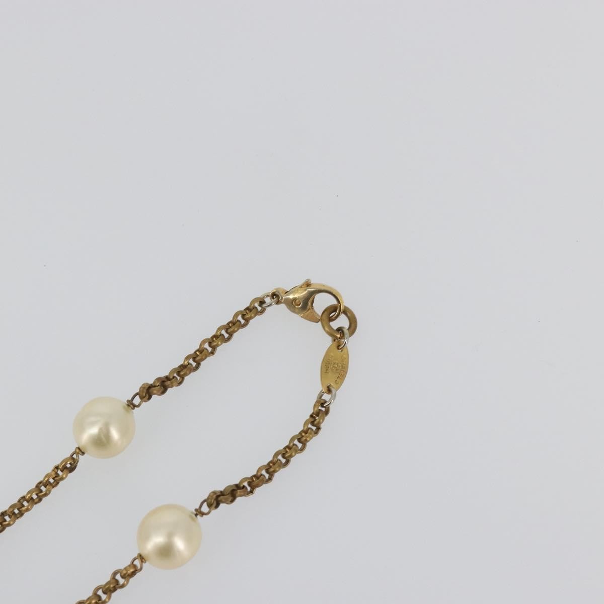 Chanel Pearl Station Metal and Faux Pearl, Gold, Metal, Necklace