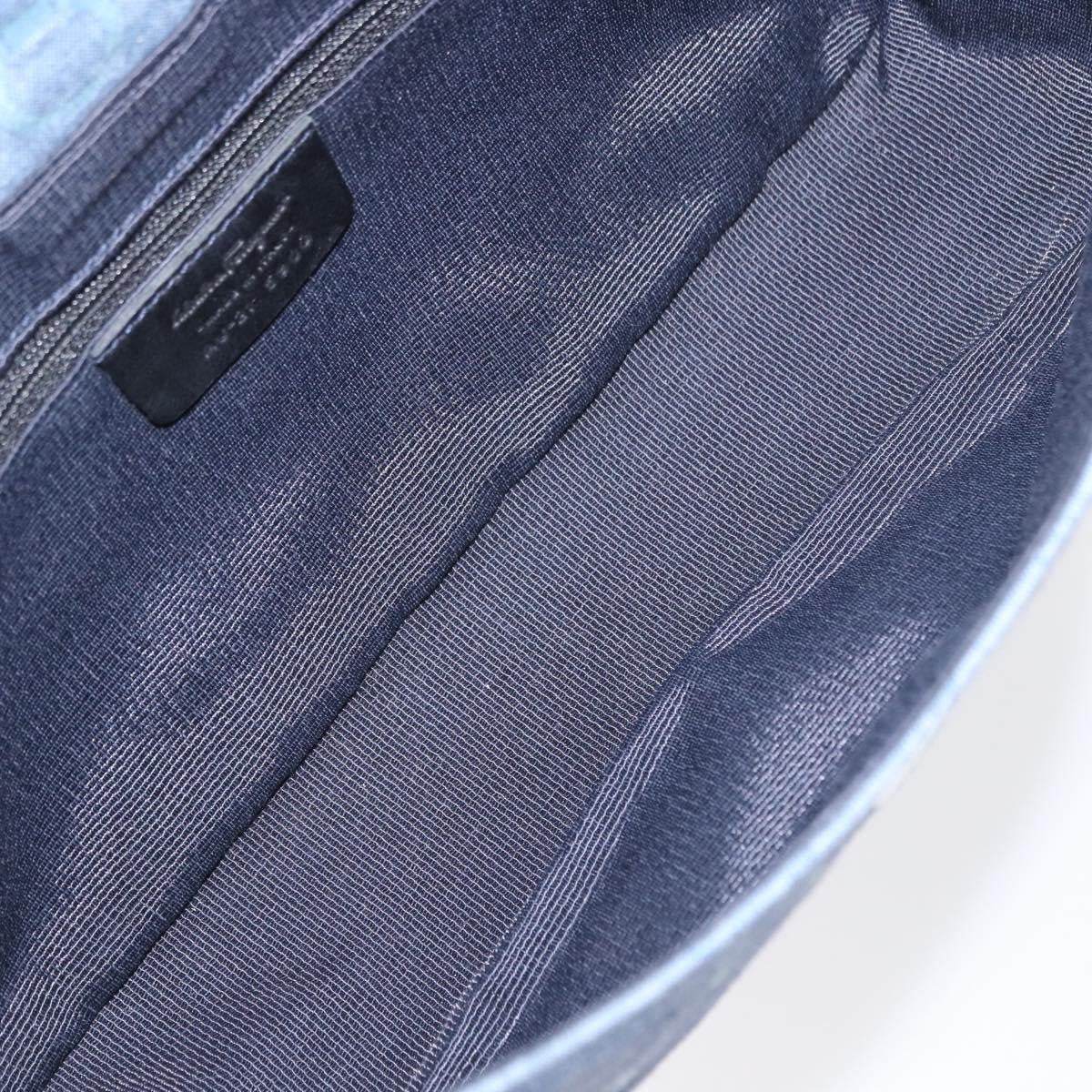 Salvatore Ferragamo Gancini Canvas, Navy, Canvas, Shoulder Bag