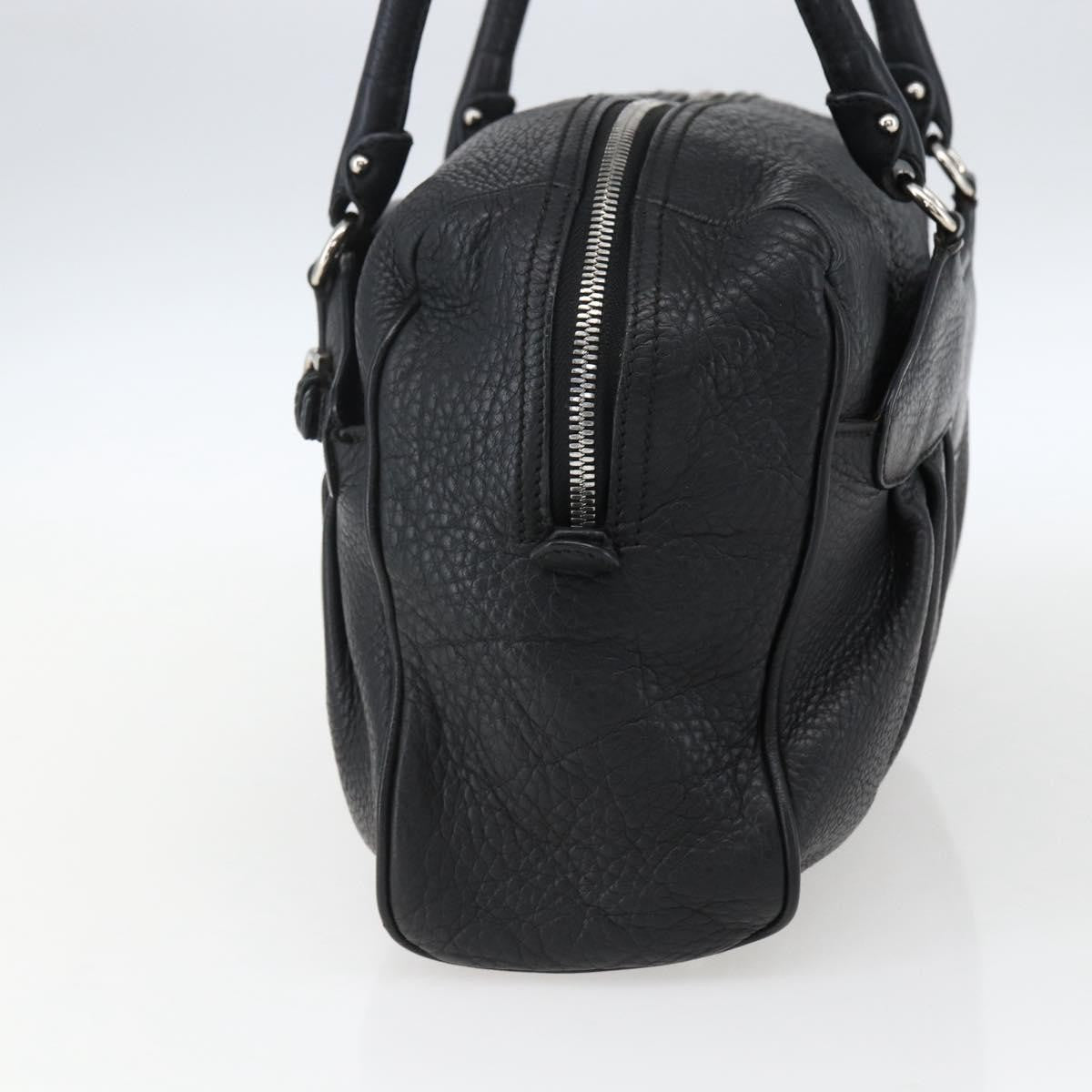 Salvatore Ferragamo Gancini Buckle Leather, Black, Leather, Shoulder Bag