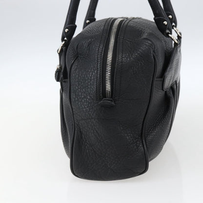 Salvatore Ferragamo Gancini Buckle Leather, Black, Leather, Shoulder Bag