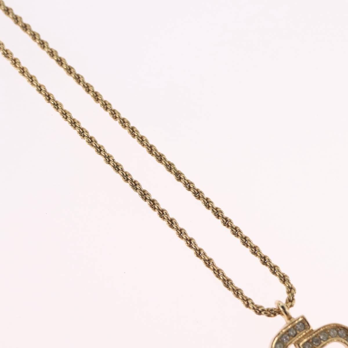 Christian Dior CD Pendant Metal and Crystals, Gold, Metal, Necklace