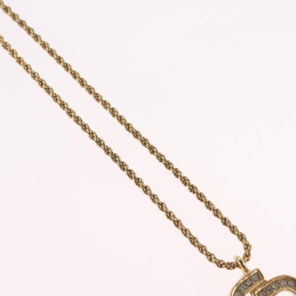 Christian Dior CD Pendant Metal and Crystals, Gold, Metal, Necklace