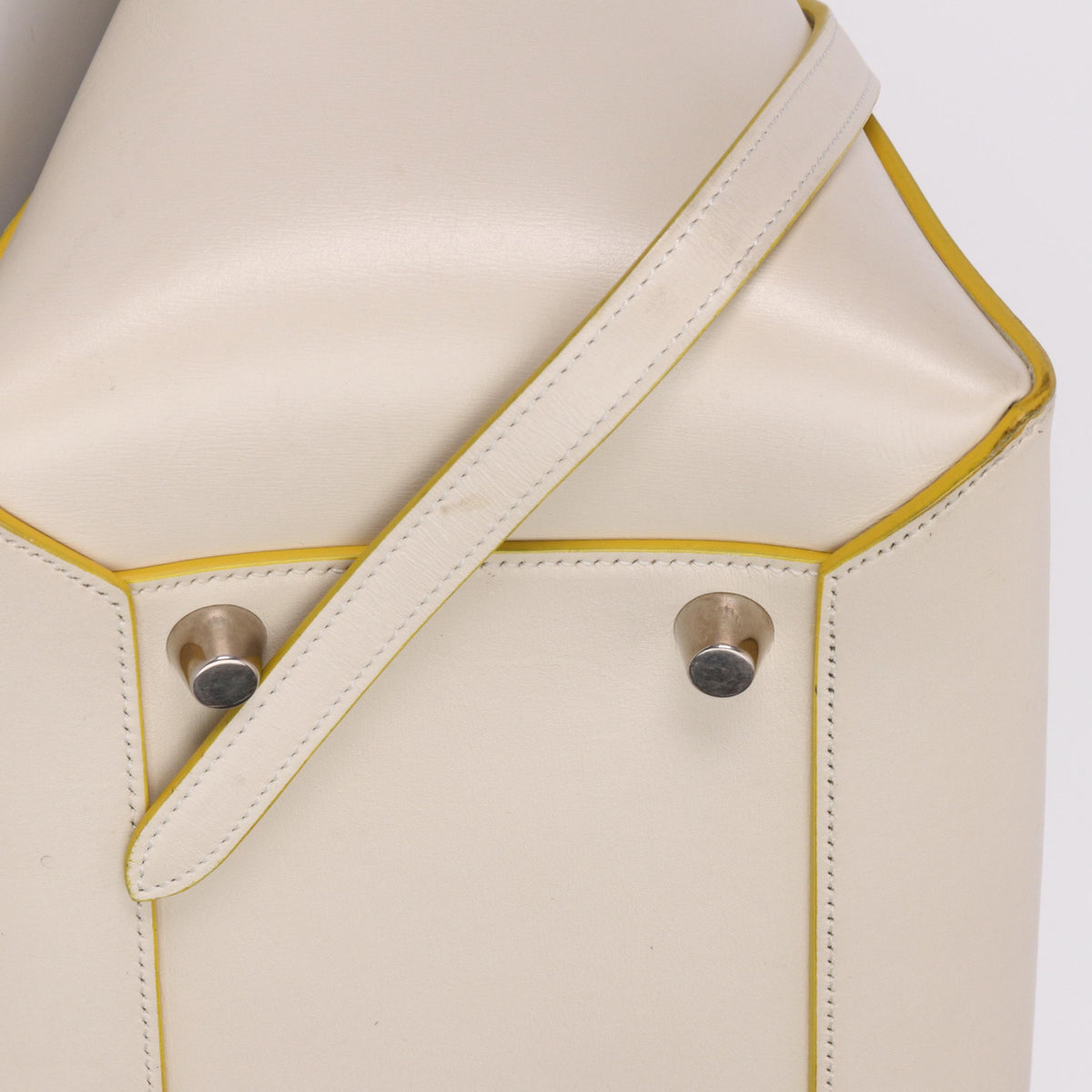 Celine Belt Calfskin, Beige, Calfskin, Handbag