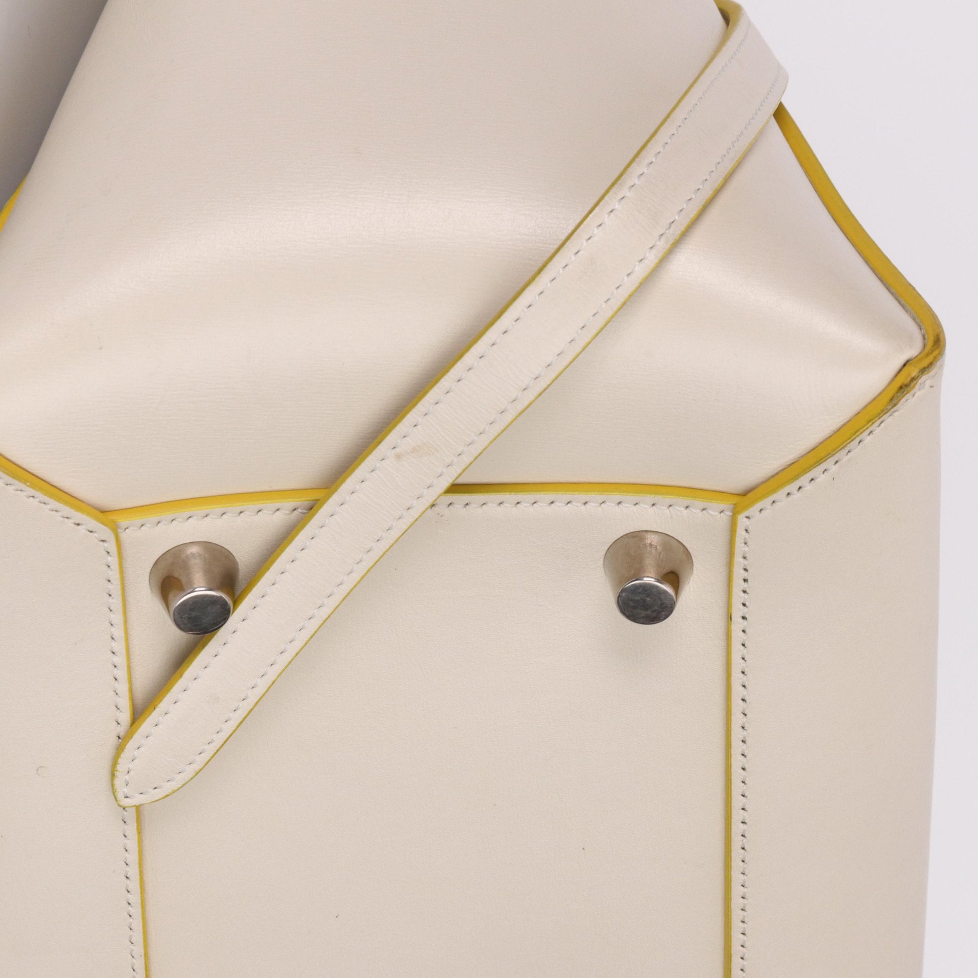 Celine Belt Calfskin, Beige, Calfskin, Handbag