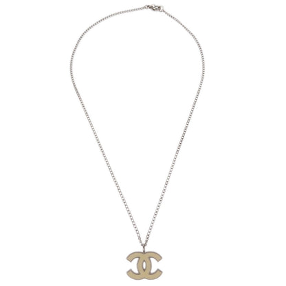 Chanel CC Logo Pendant Metal, Silver, Silver Plated, Necklace