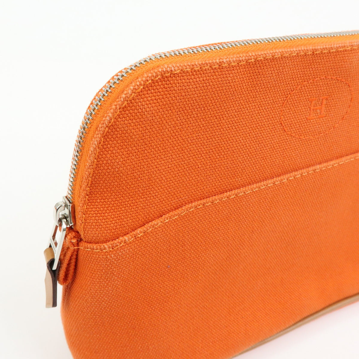 Hermes Bolide Travel Canvas, Orange, Canvas, Clutch