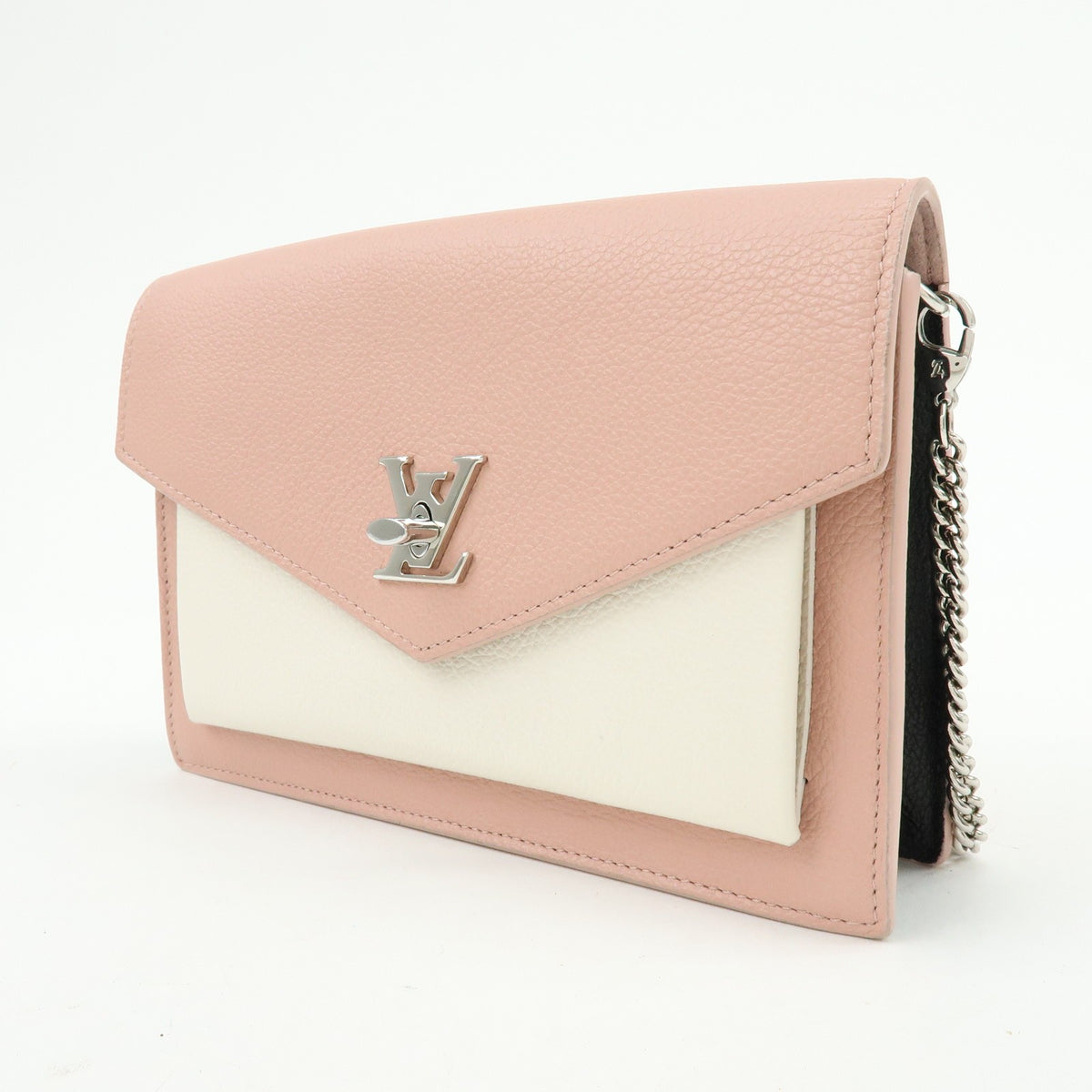 Louis Vuitton Mylockme Chain Pochette Leather, Pink, Leather, Clutch