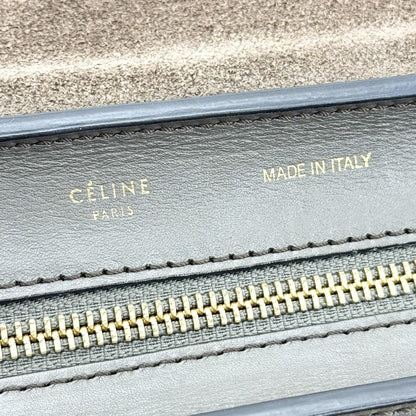 Celine Tricolor Trapeze Leather, Brown, Leather, Handbag