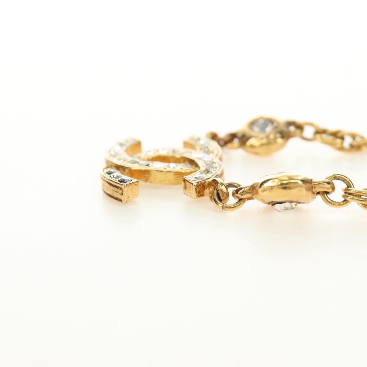 Chanel CC Pendant Metal with Crystals, Gold, Metal, Necklace