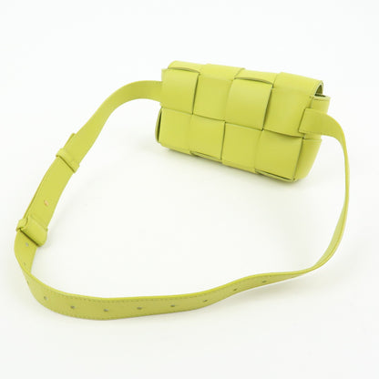 Bottega Veneta Cassette Belt Maxi Intrecciato Leather, Green, Leather, Clutch
