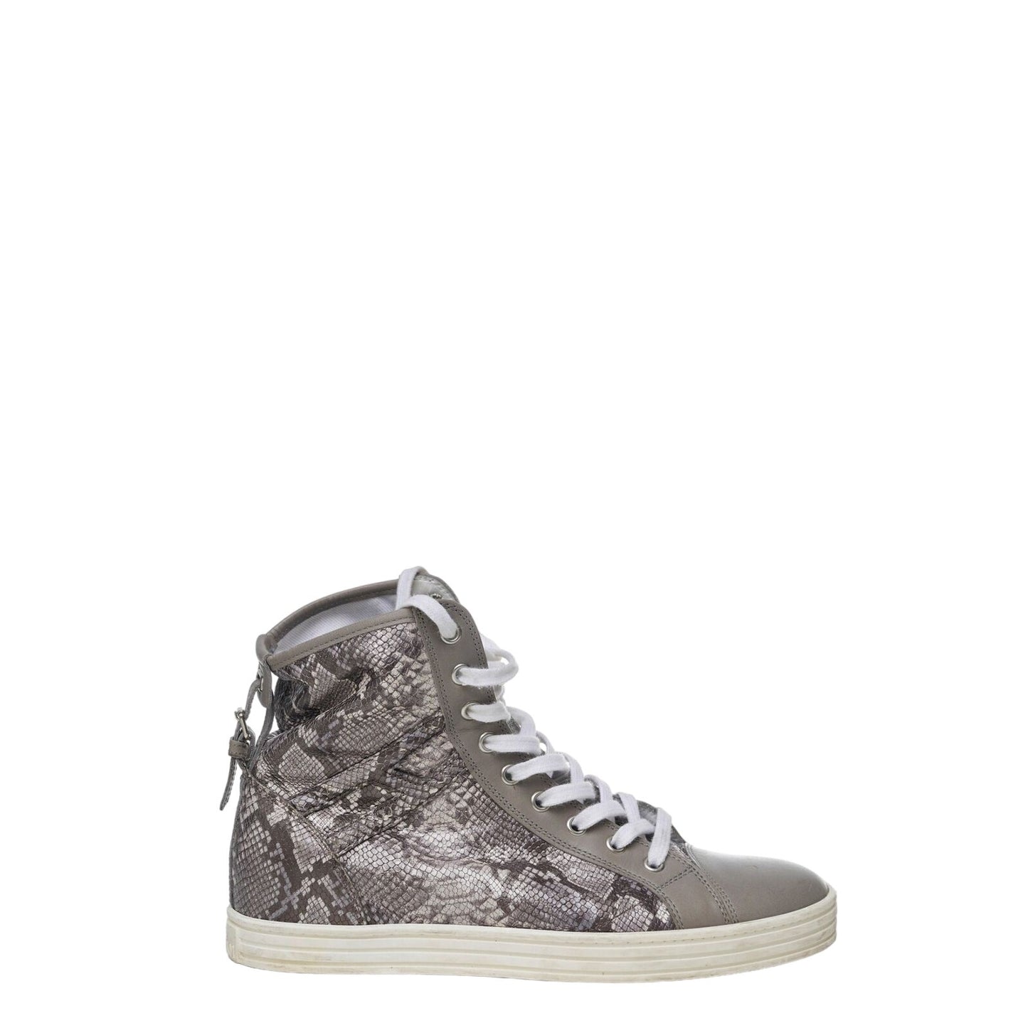 Hogan Grey Snakeskin Leather Sneakers