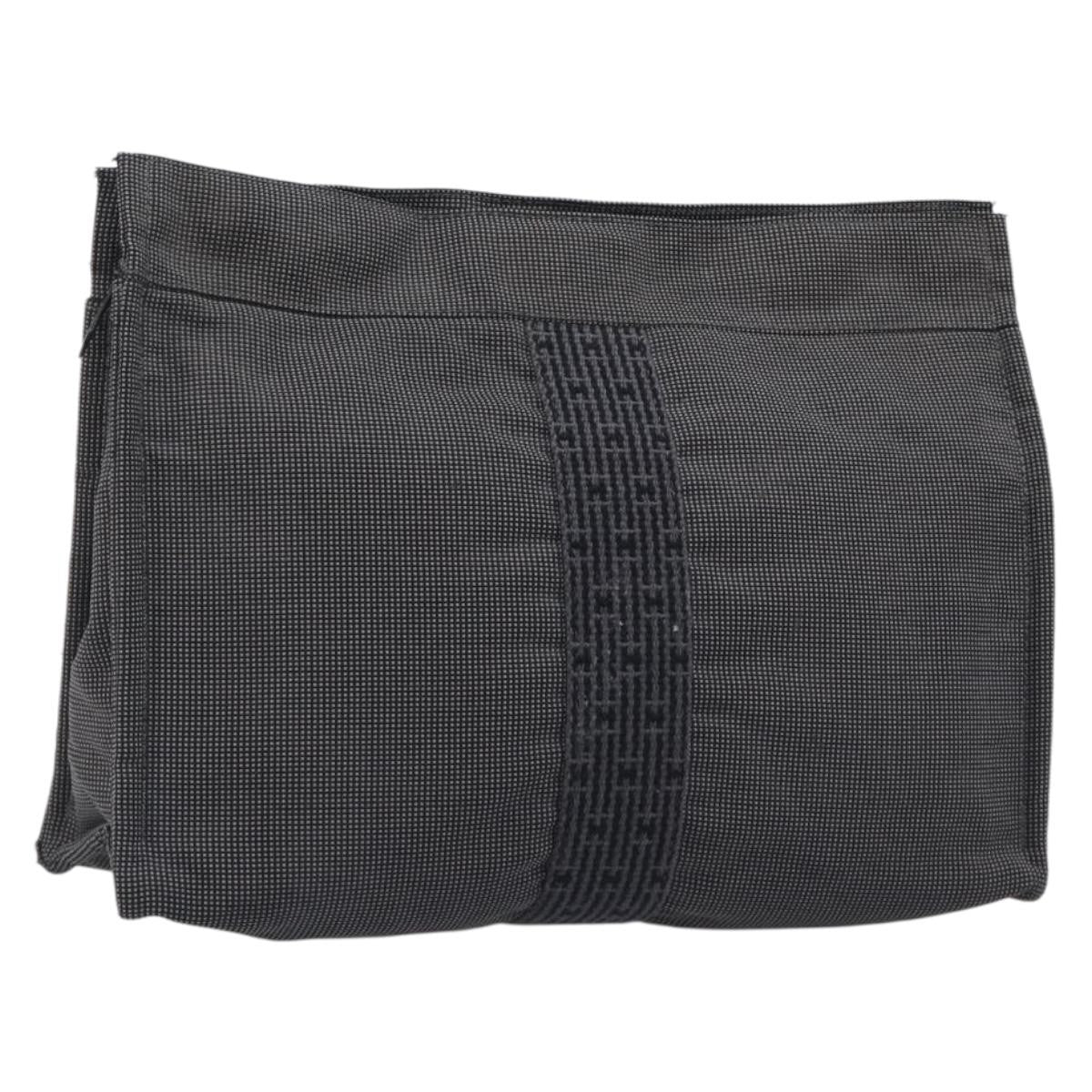 Hermes Herline Cosmetic Canvas, Gray, Canvas, Toiletry Case