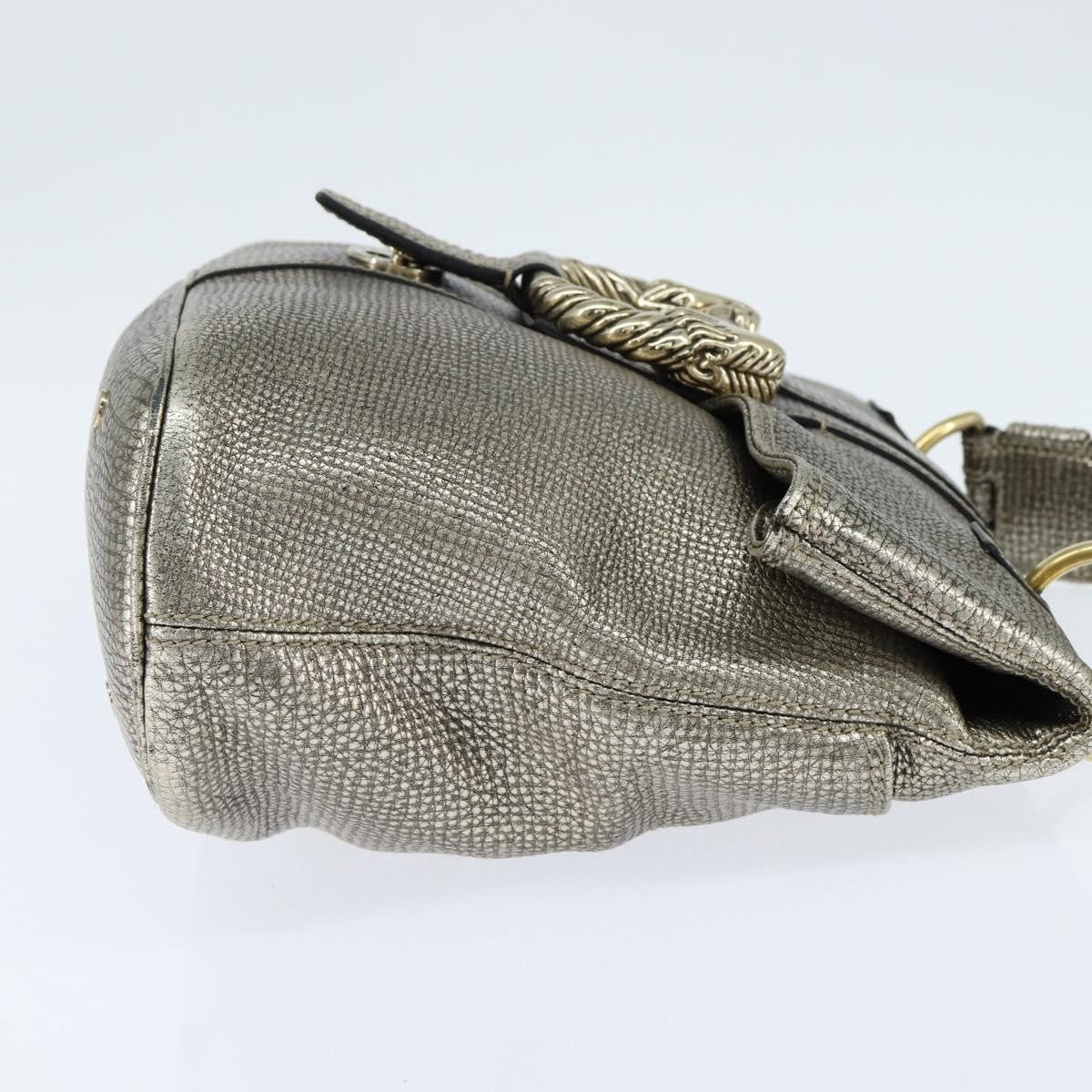 Bvlgari Leoni Top Handle Leather, Silver, Leather, Handbag