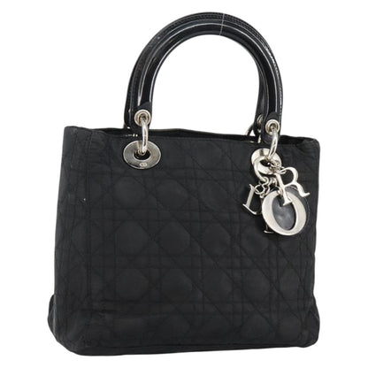 Christian Dior Vintage Lady Dior Bag Cannage Quilt Nylon, BLACK, NYLON, Handbag