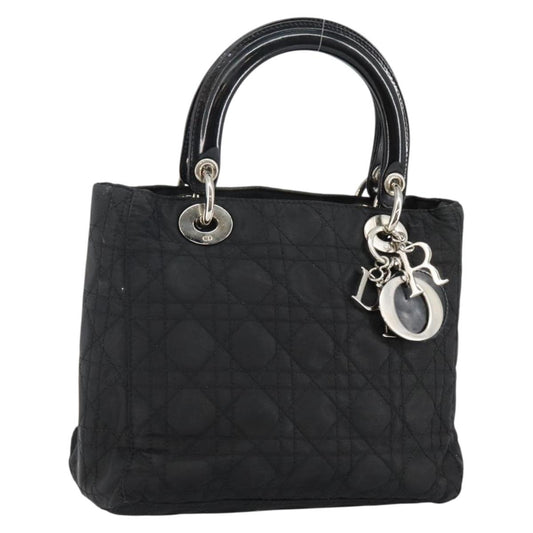 Christian Dior Vintage Lady Dior Bag Cannage Quilt Nylon, BLACK, NYLON, Handbag